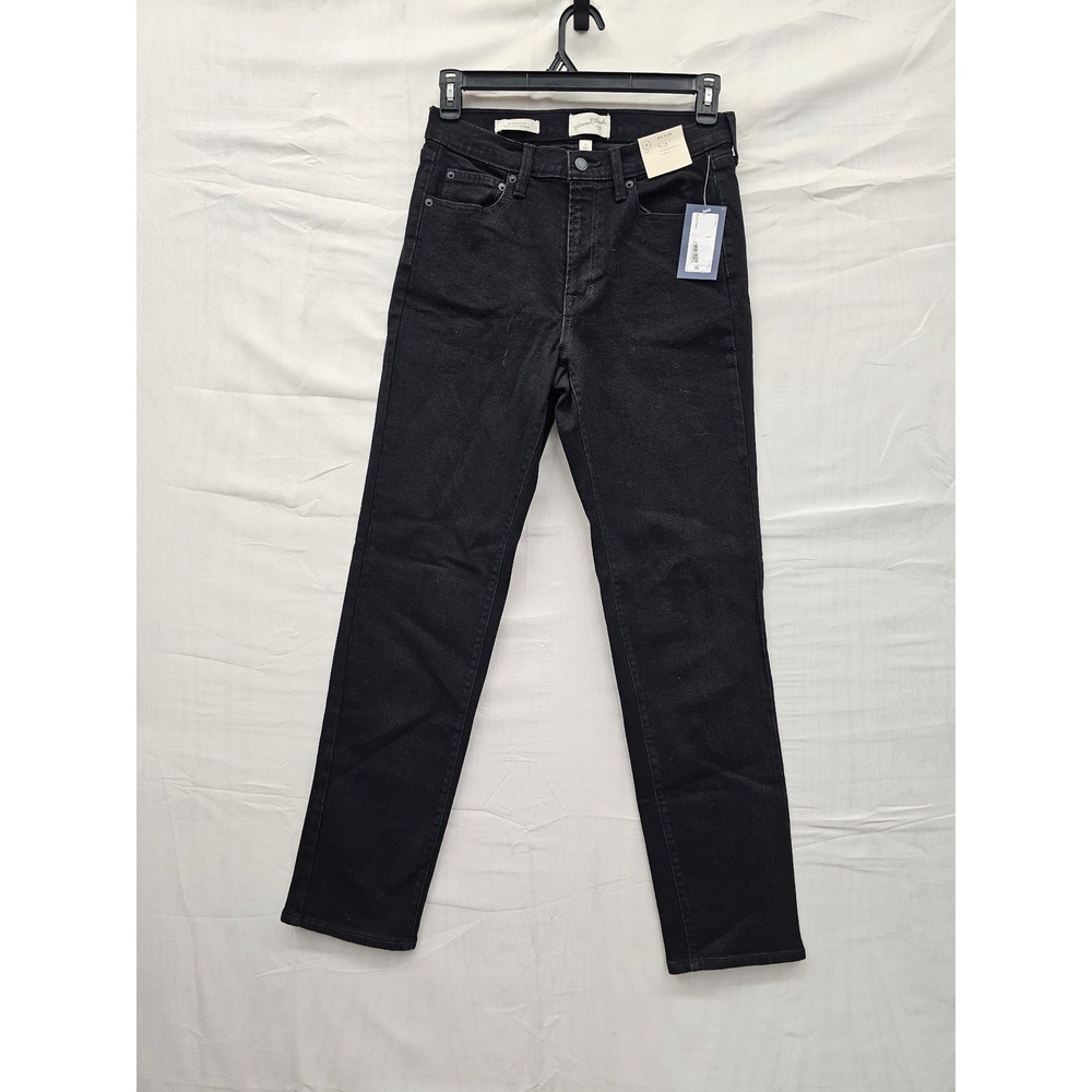 Universal Thread Womens Slim Mid Rise Jeans Black Cotton Blend Casual Size 8L
